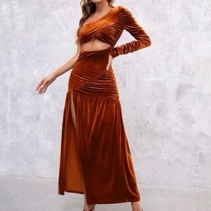 Rust Velvet Dress